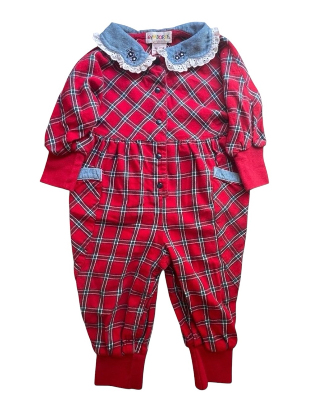 Vintage 90s Gymboree Plaid Baby Romper